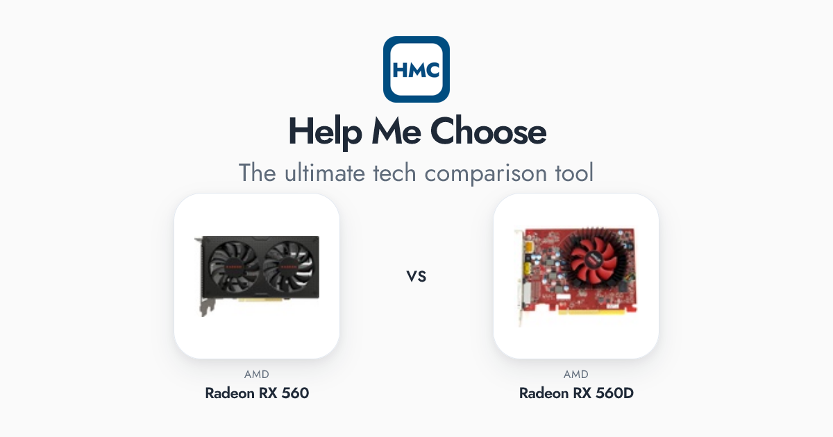 AMD Radeon RX 560 vs AMD Radeon RX 560D Full Specs - HMC