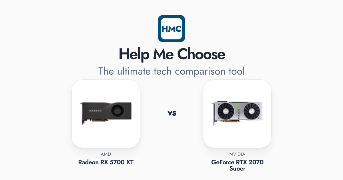 AMD Radeon RX 5700 XT vs NVIDIA GeForce RTX 2070 Super Full Specs - HMC