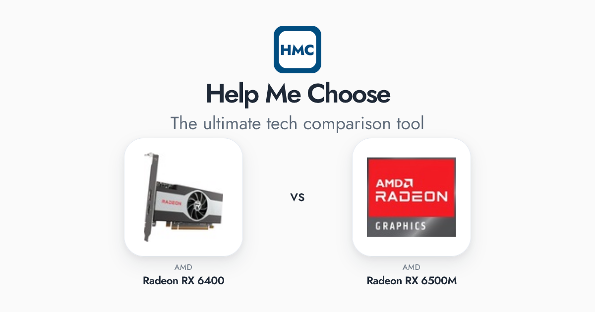 AMD Radeon RX 6400 vs AMD Radeon RX 6500M Full Specs - HMC