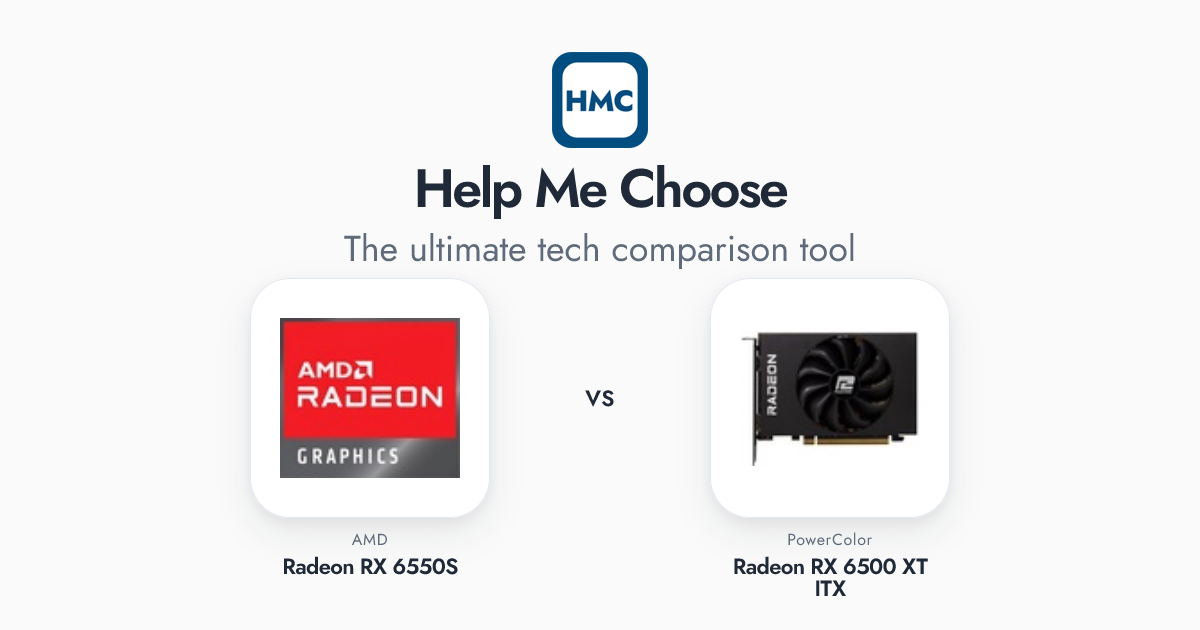 AMD Radeon RX 6550S vs PowerColor Radeon RX 6500 XT ITX Full Specs - HMC