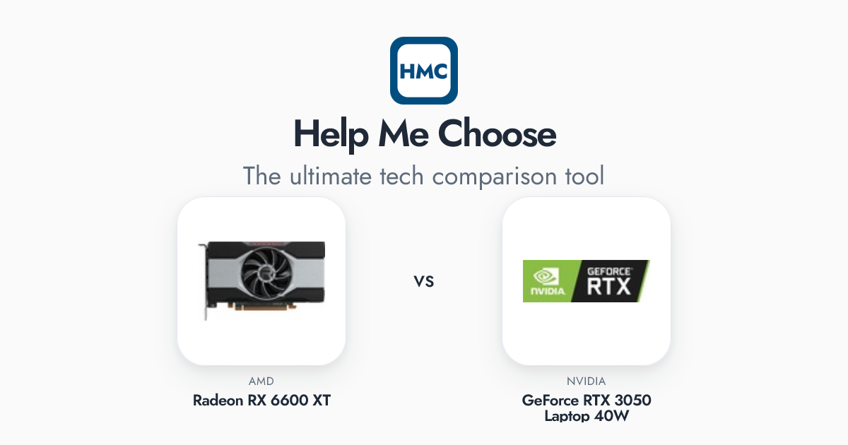 AMD Radeon RX 6600 XT vs NVIDIA GeForce RTX 3050 Laptop 40W Full Specs ...