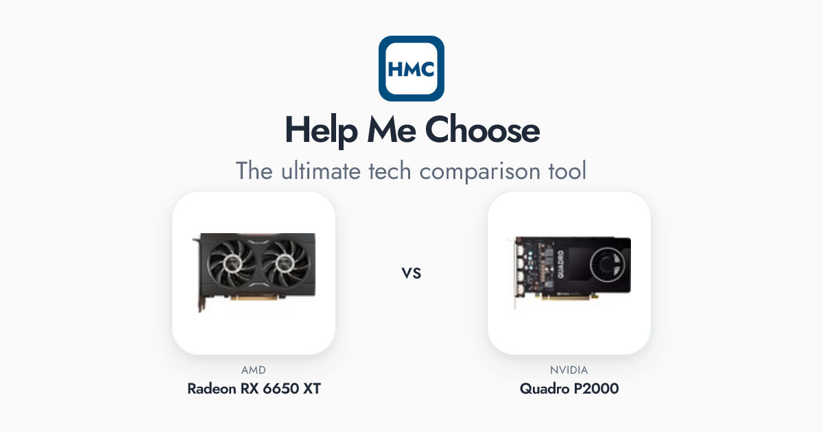 AMD Radeon RX 6650 XT vs NVIDIA Quadro P2000 Full Specs - HMC
