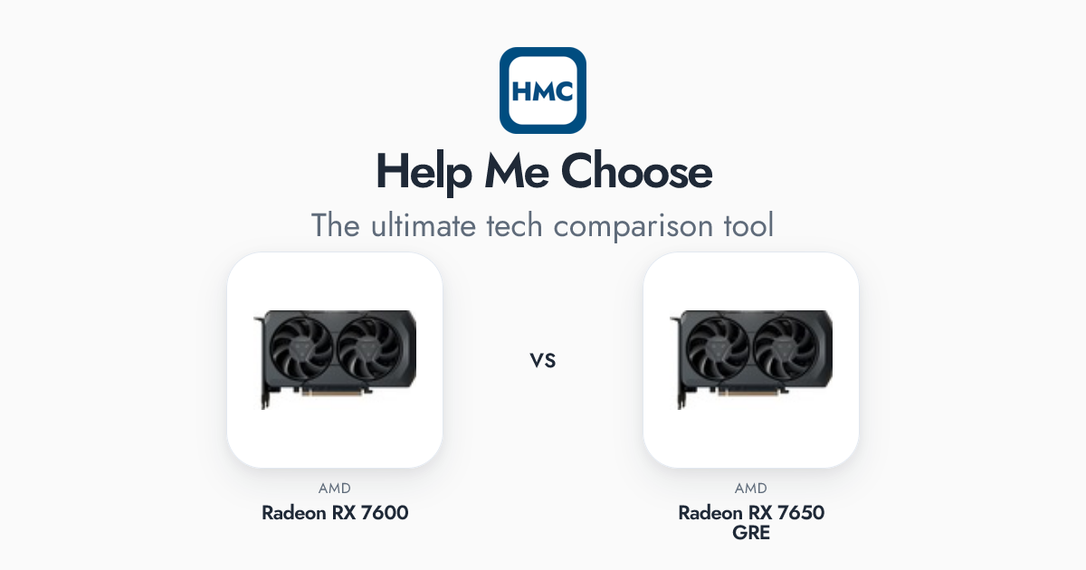 AMD Radeon RX 7600 vs AMD Radeon RX 7650 GRE Full Specs - HMC