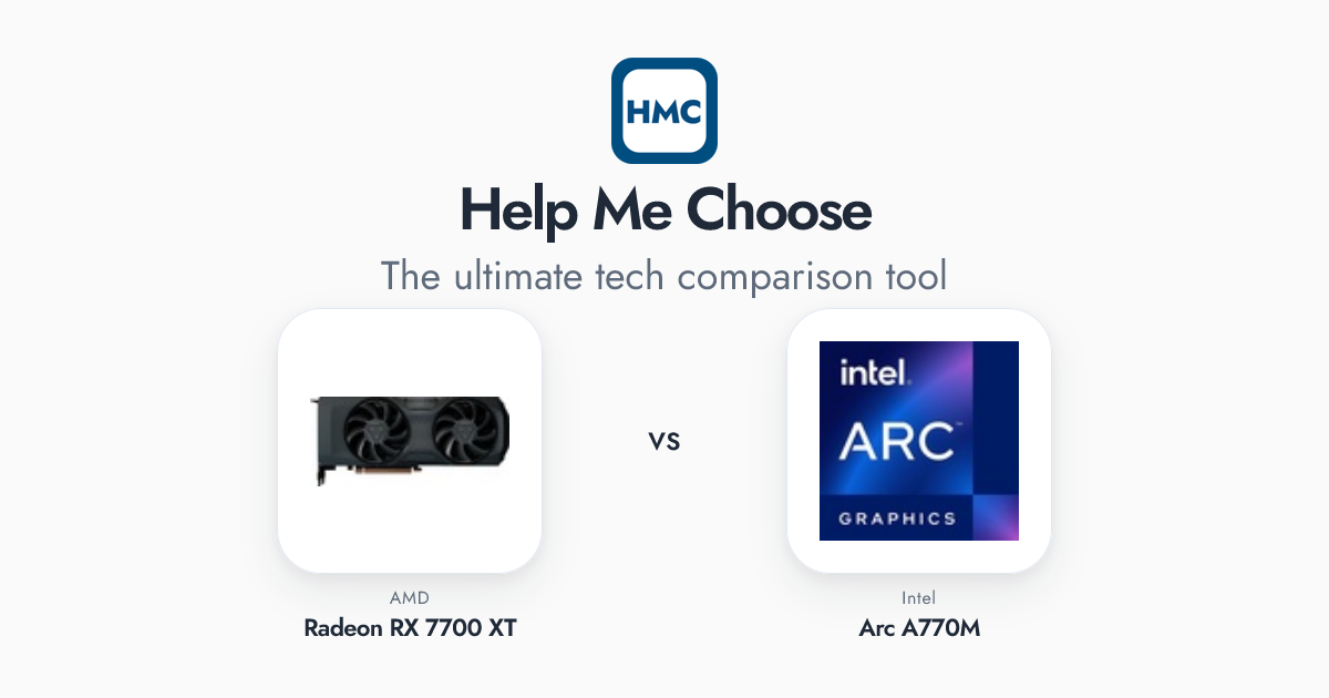 AMD Radeon RX 7700 XT vs Intel Arc A770M Full Specs - HMC