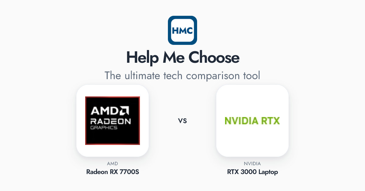 AMD Radeon RX 7700S vs NVIDIA RTX 3000 Laptop Full Specs - HMC