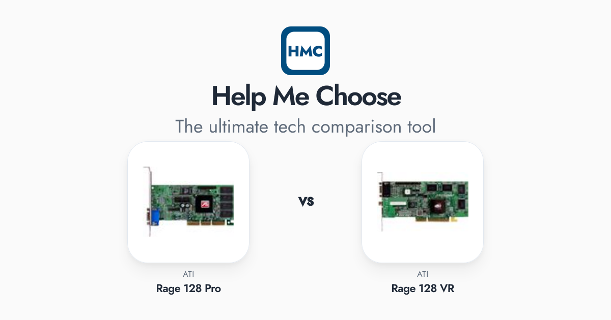 Tech Note 128 Rae ATI Rage 128 Pro vs ATI Rage 128 VR Full Specs - HMC
