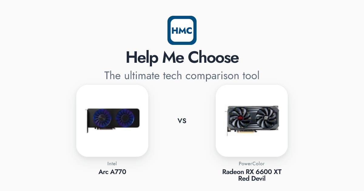 Intel Arc A770 vs PowerColor Radeon RX 6600 XT Red Devil Full Specs - HMC