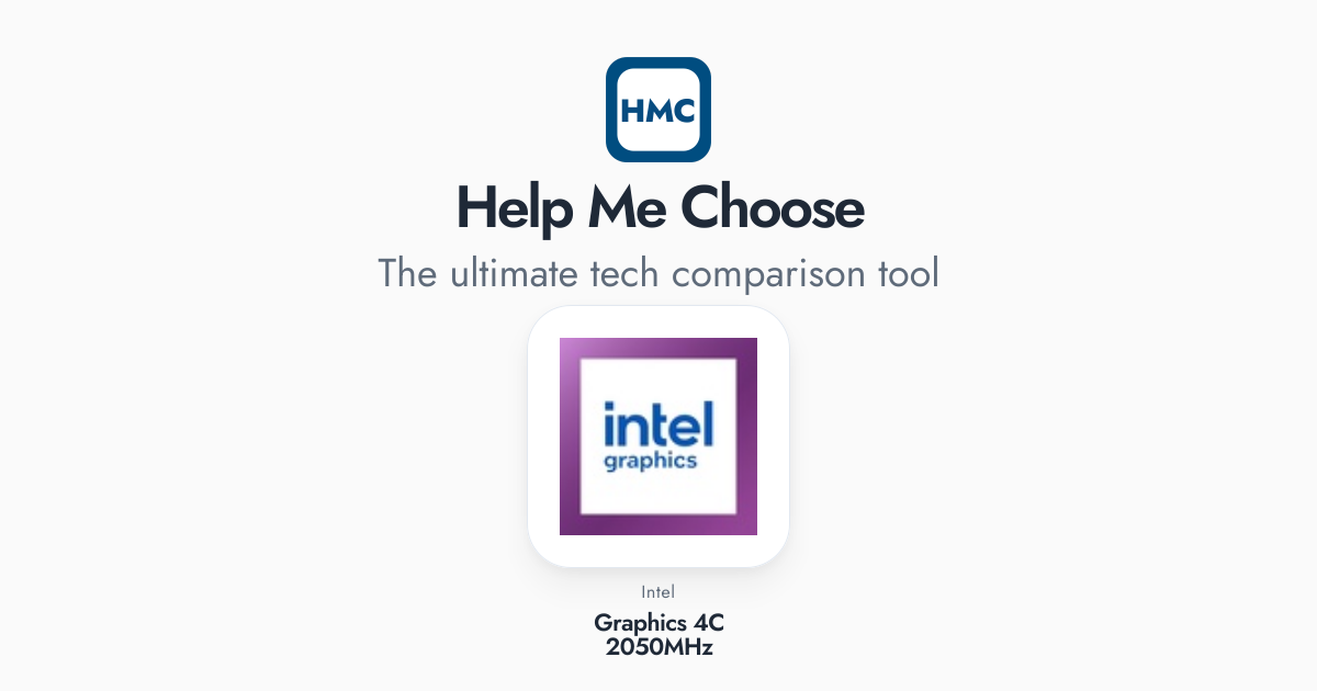 Intel R Graphics 4gb Intel Graphics 4C 2050MHz Full Specs - HMC