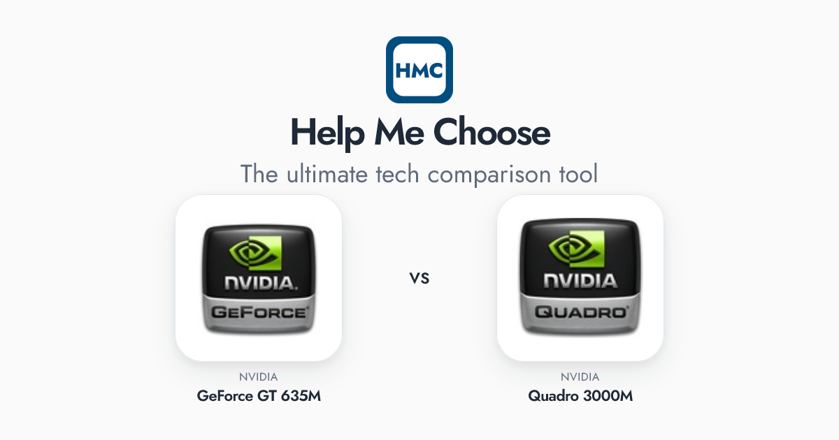 NVIDIA GeForce GT 635M vs NVIDIA Quadro 3000M Full Specs - HMC