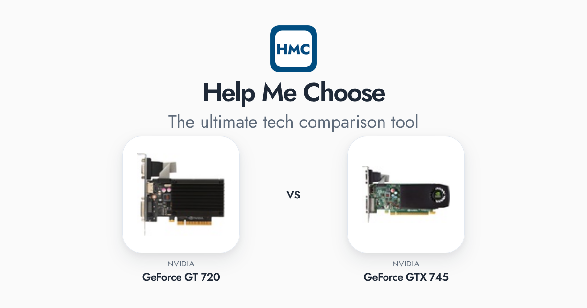 NVIDIA GeForce GT 720 vs NVIDIA GeForce GTX 745 Full Specs - HMC