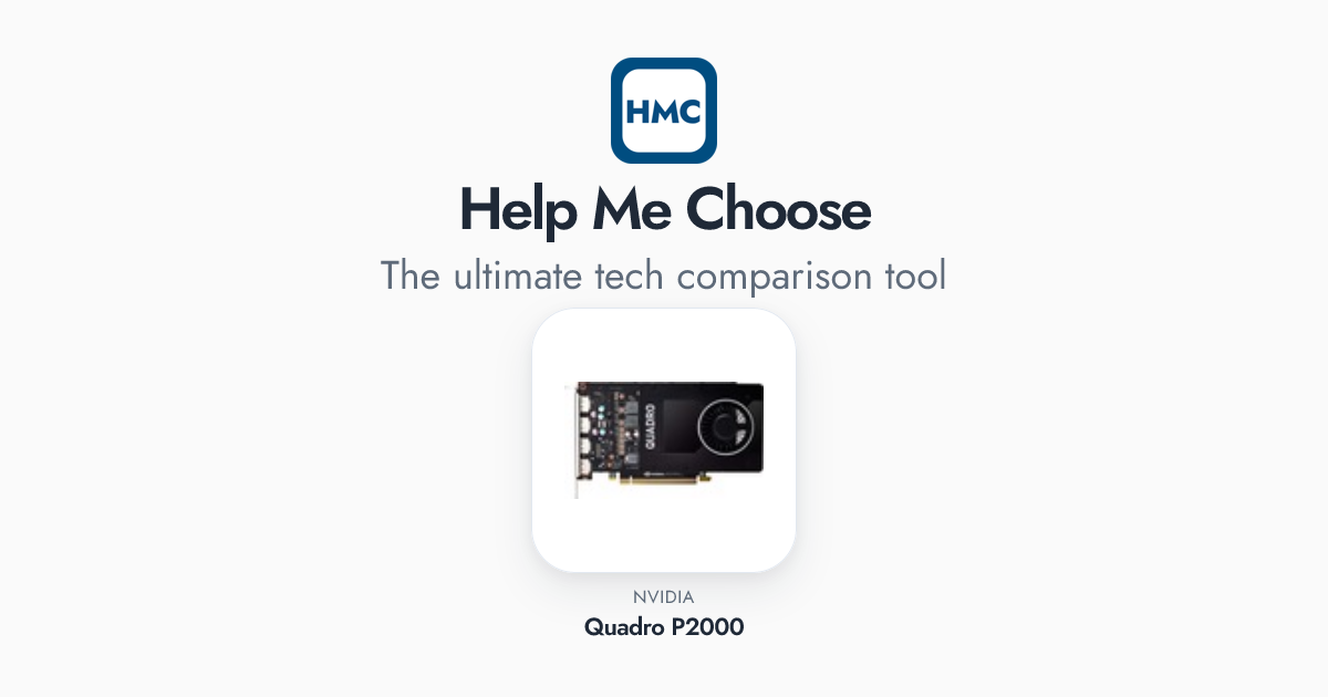 NVIDIA Quadro P2000 Full Specs - HMC