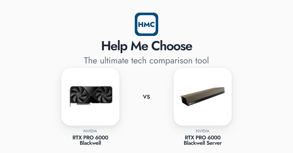 NVIDIA RTX PRO 6000 Blackwell vs NVIDIA RTX PRO 6000 Blackwell Server ...