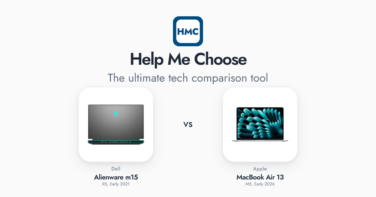 Alienware m15 (R5, Early 2021) vs MacBook Air 13 (M5, Early 2026) Full ...