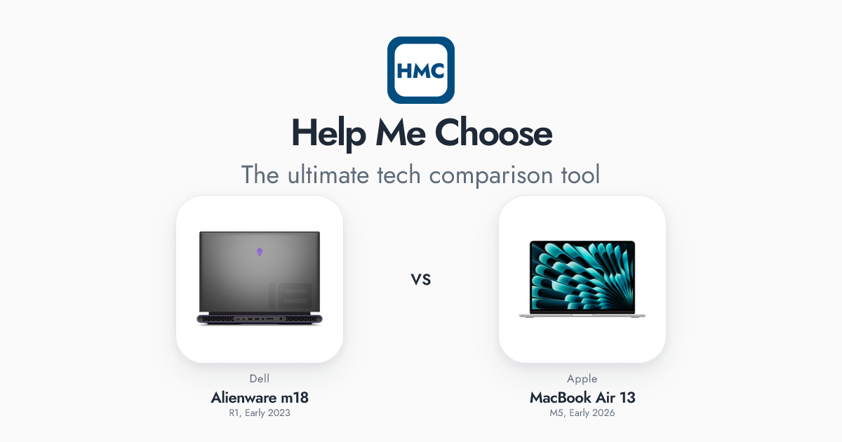 Alienware m18 (R1, Early 2023) vs MacBook Air 13 (M5, Early 2026) Full ...