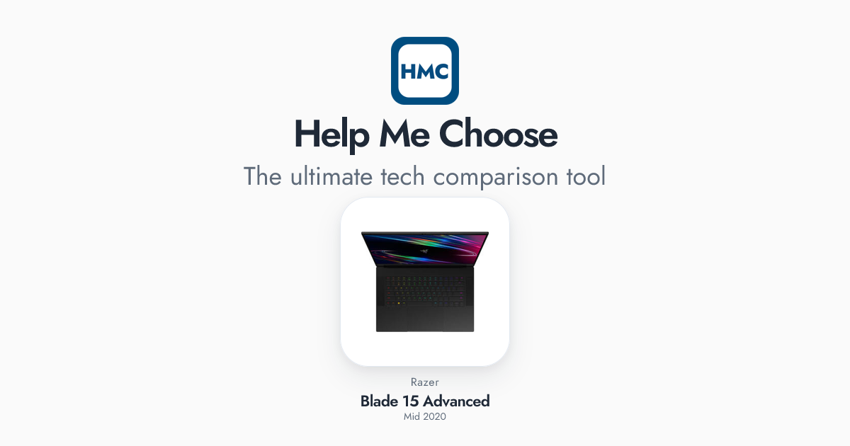Blade 15 Advanced (Mid 2020) Full Specs - HMC