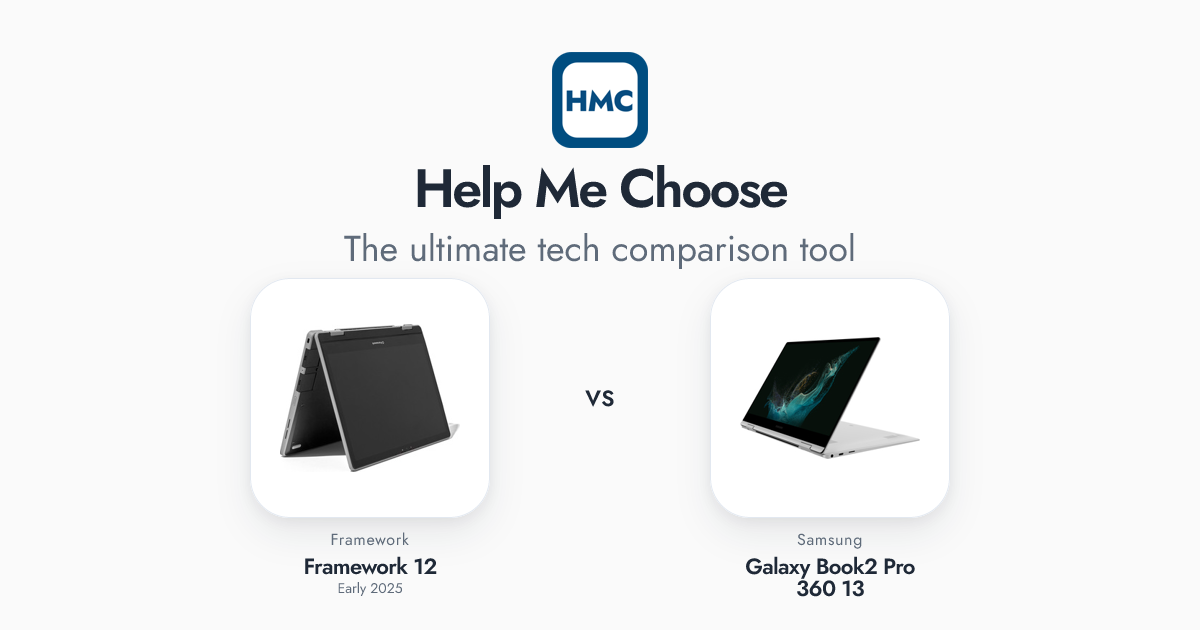 Framework 12 (Early 2025) vs Galaxy Book2 Pro 360 13 (Early 2022) Full ...
