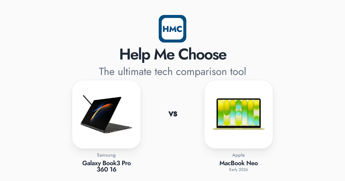 Galaxy Book3 Pro 360 16 (Early 2023) vs MacBook Neo (Early 2026) Full ...