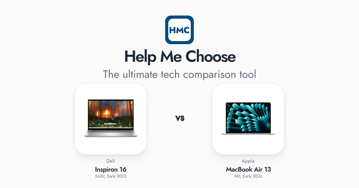MacBook Air 13 (M5, Early 2026) vs Inspiron 16 (5630, Early 2023) Full ...