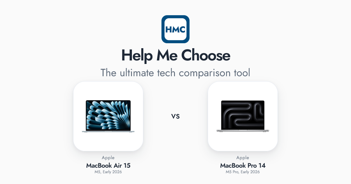 MacBook Air 15 (M5, Early 2026) vs MacBook Pro 14 (M5 Pro, Early 2026 ...