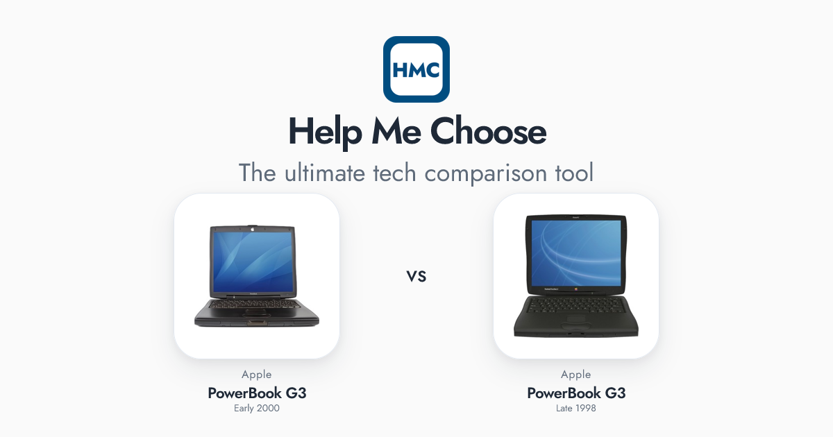 PowerBook G3 (Early 2000) vs PowerBook G3 (Late 1998) Full Specs - HMC