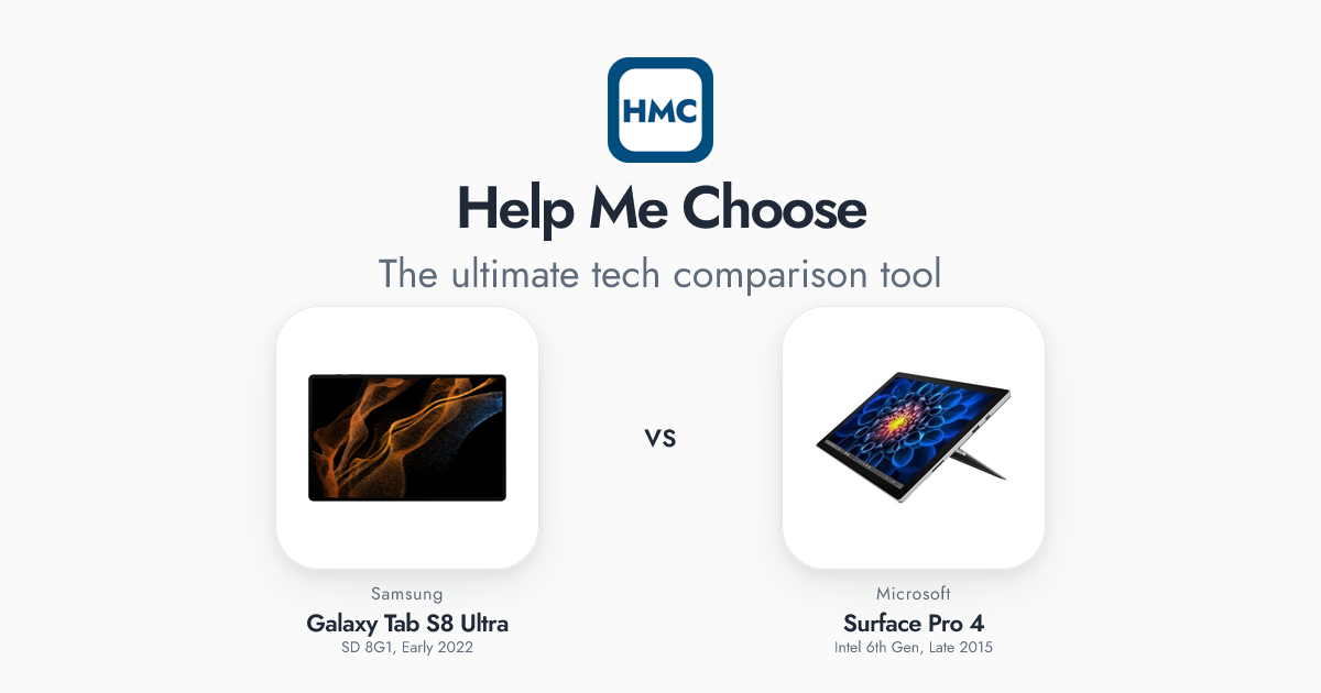 2015 Gen Galaxy Tab S8 Ultra (SD 8G1, Early 2022) vs Surface Pro 4 (Intel 6th ...