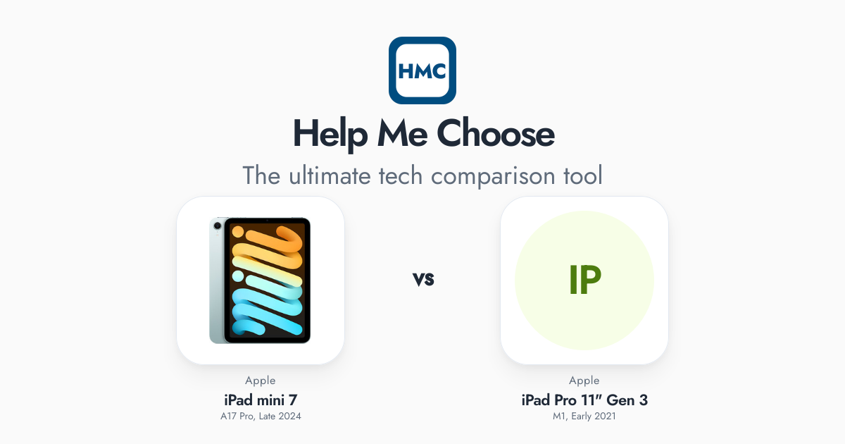 iPad mini 7 (A17 Pro, Late 2024) vs iPad Pro 11